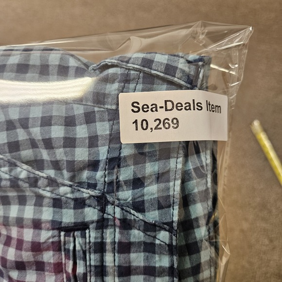 LL Bean Shorts Mens 36 Blue Gingham Check‎ Cotton Standard Fit Casual Summer - Picture 6 of 8